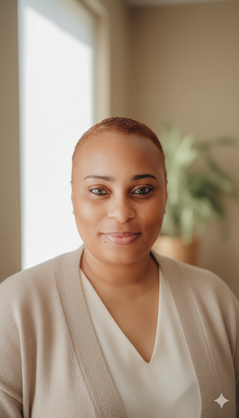 Portrait of Lucinda - warm and professional therapist